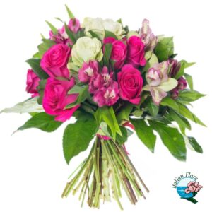 bouquet con gerbere e alstroemerie