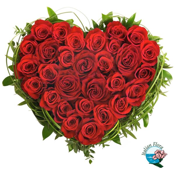 Cuore di rose rosse