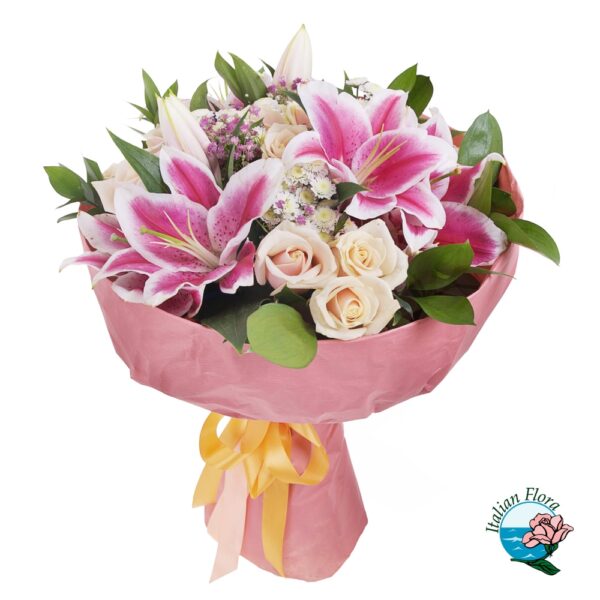 Bouquet di lilium e rose