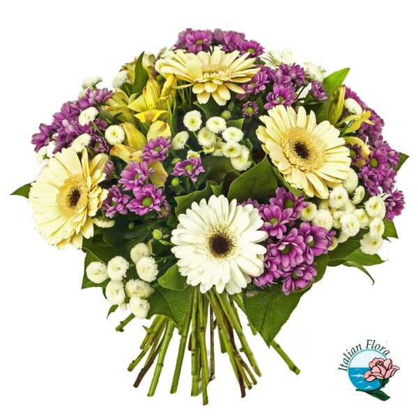 Bouquet giallo e lilla