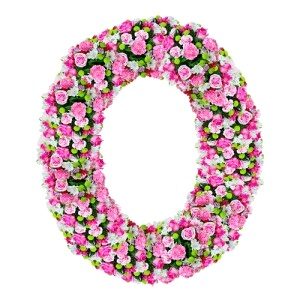 Corona funebre di fiori rosa