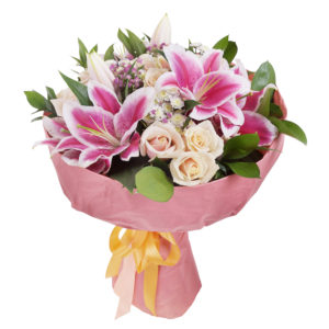Bouquet di lilium e rose