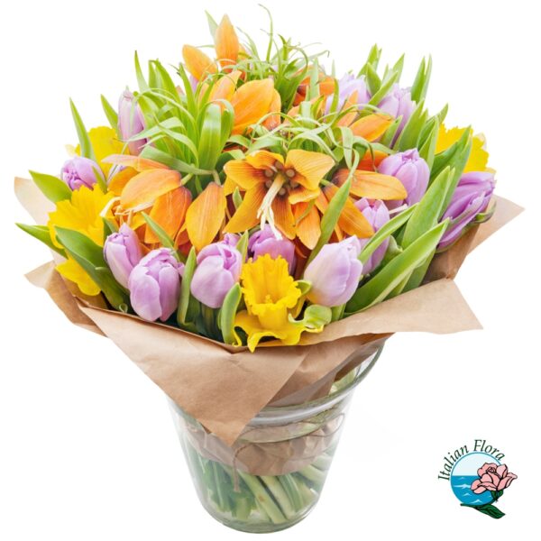 Bouquet di fiori misti dai toni vivaci