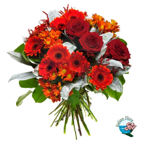 Bouquet di rose e gerbere